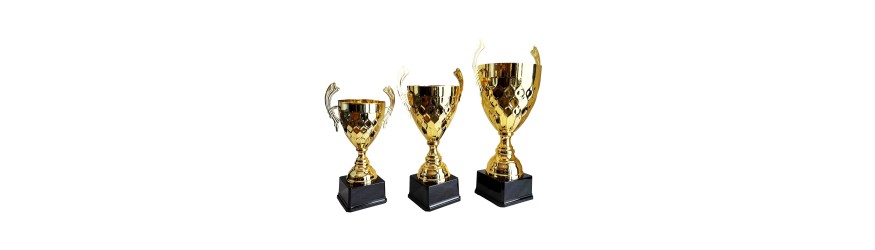 LARGE GOLD METAL HANDLED TROPHY CUP - 3 SIZES - 44CM to 61CM